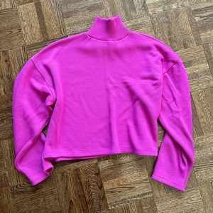 Zara cropped turtleneck sweatshirt